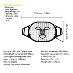 New Red Led Light Therapy Infrared Soft Mask 4 Color Led Therapy Advanced Photon Mask